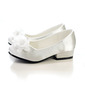 Girl's pumps bloemenmeisje schoenen huwelijk feest junior bruidsmeisje schoenen bloem satijn ronde neus low heel schoenen 