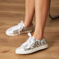 Women's Wedding Shoes Satin Flat Heel Round Toe Wedding Sneakers Sequin Casual Cute Wedding Daily Shoes 