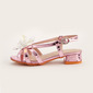 Girl's Sandals Daily Party Crystal Faux Leather Open Toe Low Heel Shoes 